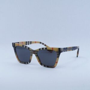 Burberry BE4346 394487 Elsa Sunglasses Vintage Check Cat Eye Frame, Grey Lenses